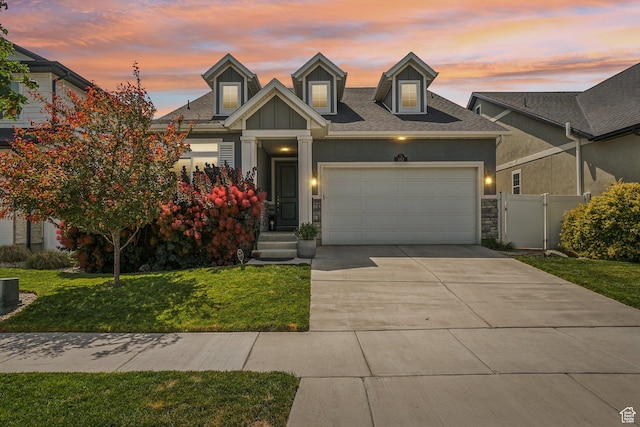 287 S Hayes Well Ln, Saratoga Springs, UT 84045 - view of front of property with a garage, driveway, and stone siding