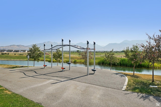 287 S Hayes Well Ln, Saratoga Springs, UT 84045 - view of playground featuring a water and mountain view
