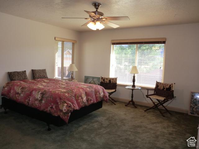 320 S 1125 W, Parowan, UT 84761 - bedroom with carpet and a ceiling fan