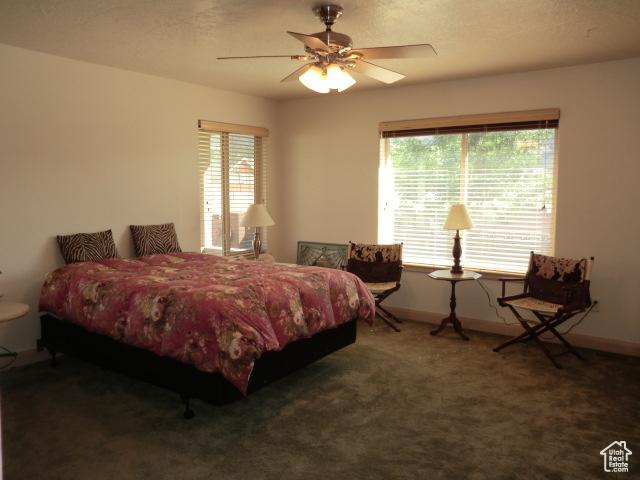 320 S 1125 W, Parowan, UT 84761 - carpeted bedroom featuring baseboards and ceiling fan
