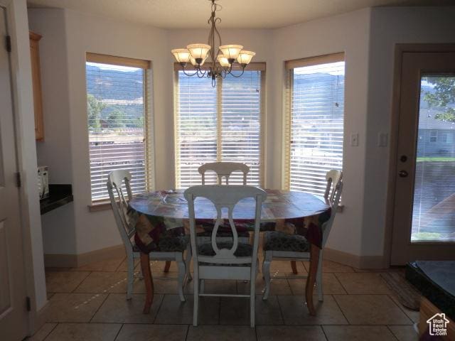 320 S 1125 W, Parowan, UT 84761 - dining room featuring a chandelier, healthy amount of natural light, and light tile patterned floors