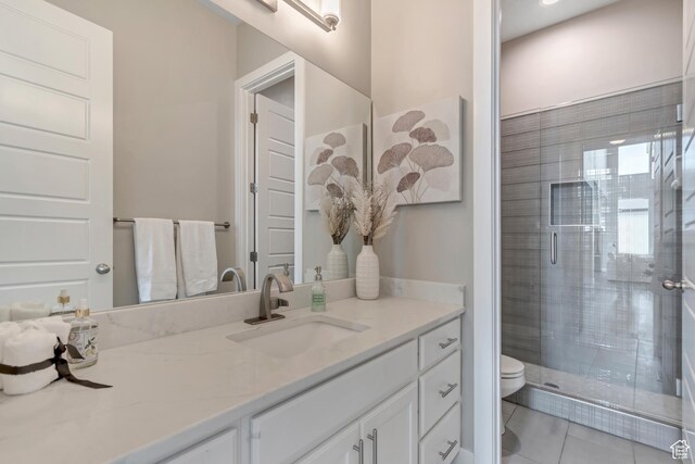 11531 S 840 W, Draper, UT 84020 - full bathroom with vanity, a stall shower, and tile patterned floors