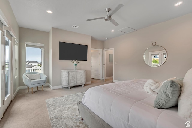 11531 S 840 W, Draper, UT 84020 - bedroom featuring light carpet, multiple windows, a ceiling fan, and recessed lighting