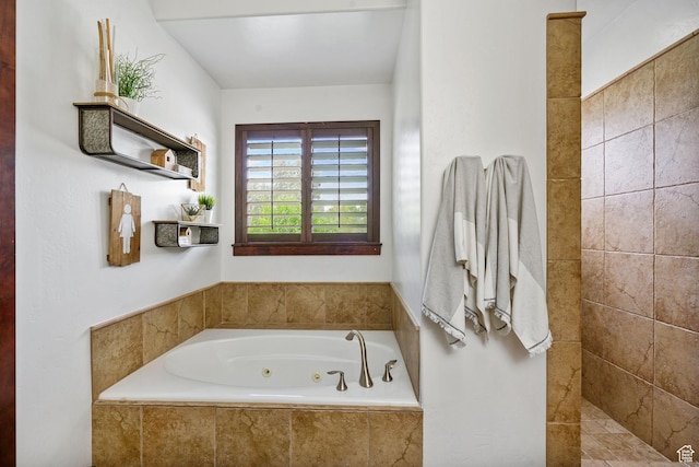 5584 N Gentle Breeze Ct, Stansbury Park, UT 84074 - bathroom featuring a whirlpool tub and a walk in shower
