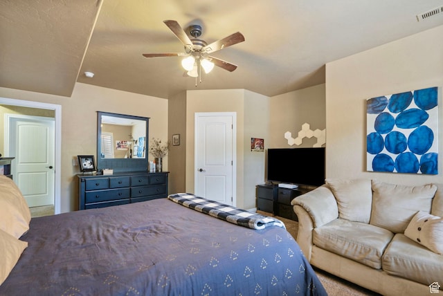 5584 N Gentle Breeze Ct, Stansbury Park, UT 84074 - carpeted bedroom with ceiling fan