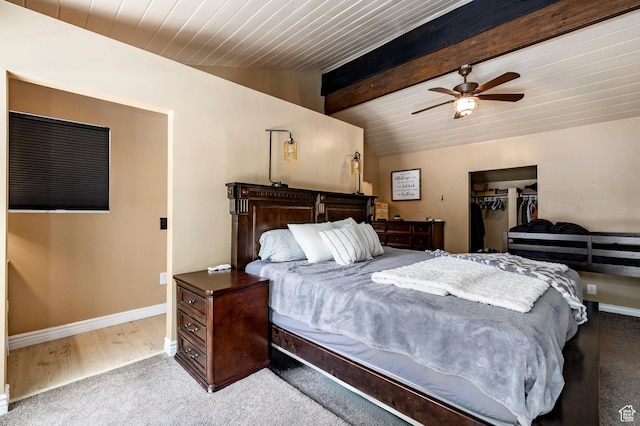 534 E 1400th St S, Bountiful, UT 84010 - carpeted bedroom with a ceiling fan, wooden ceiling, and a closet