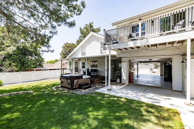 534 E 1400th St S, Bountiful, UT 84010 - rear view of property with a hot tub and a patio area