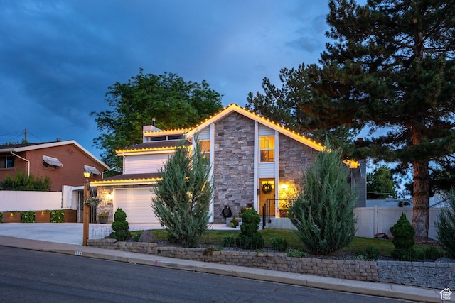 534 E 1400th St S, Bountiful, UT 84010 - view of front of home with stone siding and concrete driveway