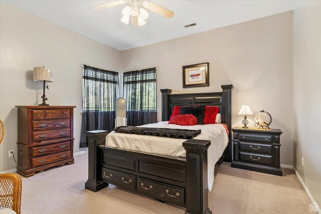 3680 N 2300 E, Layton, UT 84040 - bedroom with light colored carpet and a ceiling fan