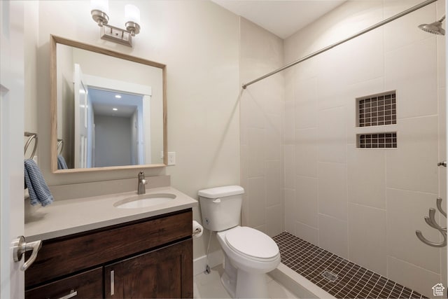 1233 S 2240 E, Heber City, UT 84032 - bathroom with a tile shower, vanity, and tile patterned floors