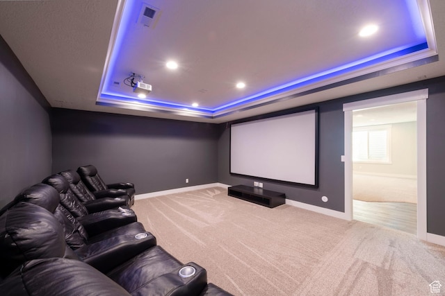 1233 S 2240 E, Heber City, UT 84032 - cinema with a tray ceiling, carpet floors, and recessed lighting