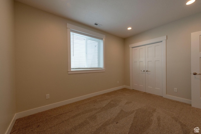 1233 S 2240 E, Heber City, UT 84032 - unfurnished bedroom with recessed lighting, light carpet, and a closet