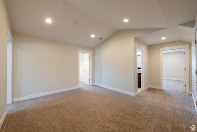1233 S 2240 E, Heber City, UT 84032 - unfurnished room featuring lofted ceiling, light carpet, and recessed lighting