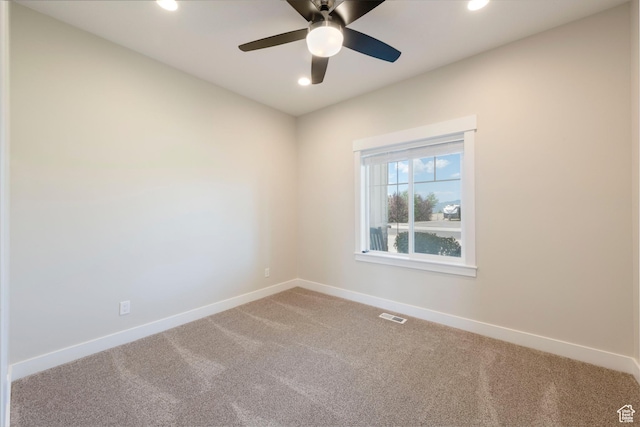 1233 S 2240 E, Heber City, UT 84032 - carpeted empty room featuring recessed lighting and a ceiling fan