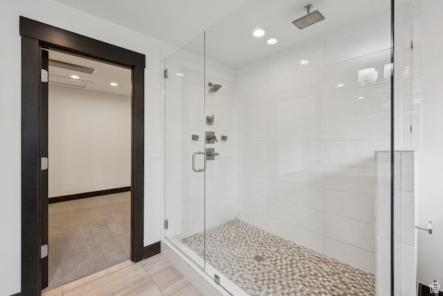 4670 Nelson Ct, Park City, UT 84098 - bathroom with a shower stall and recessed lighting