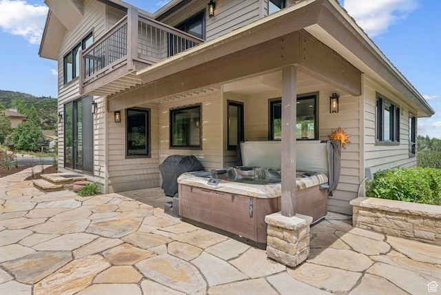 4670 Nelson Ct, Park City, UT 84098 - patio / terrace featuring a patio, a hot tub, and a grill