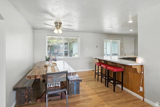 318 W 1300 N, Sunset, UT 84015 - dining area featuring light wood-style floors, recessed lighting, and ceiling fan