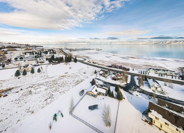 373 W Rendezvous Way N, Garden City, UT 84028 - snowy aerial view with a water view