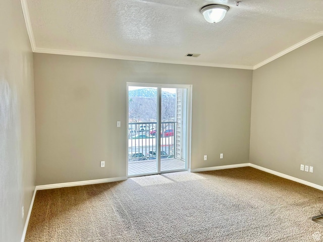 8204 N Cedar Springs Rd E Unit U-12, Eagle Mountain, UT 84005 - carpeted spare room featuring crown molding and a textured ceiling