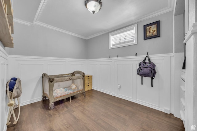 4682 S 475 W, Washington Terrace, UT 84405 - interior space featuring a decorative wall, dark wood-style flooring, a wainscoted wall, and ornamental molding