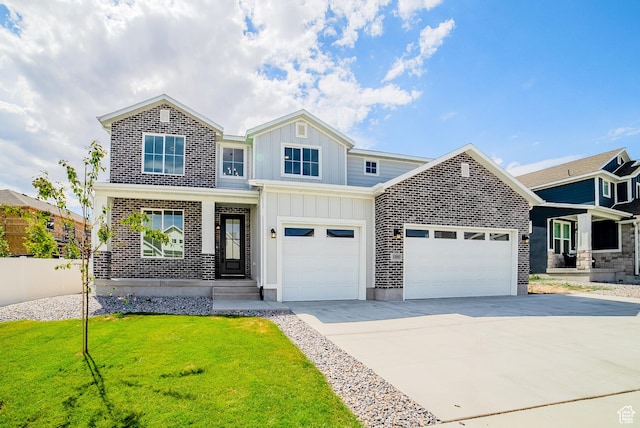 10942 S Samoa Dune Dr, South Jordan, UT 84009 - view of front of property featuring board and batten siding, an attached garage, and driveway