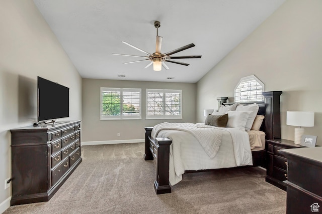 6063 S Kamas Dr W, Taylorsville, UT 84129 - bedroom featuring lofted ceiling, carpet, and ceiling fan