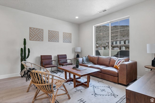 1210 N Mistico Aly, Washington, UT 84780 - living area featuring light wood-style floors, recessed lighting, and a textured ceiling