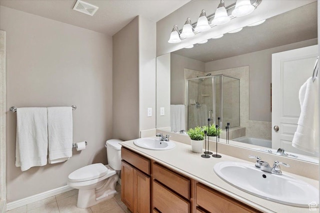 164 S 2875 W, West Point, UT 84015 - full bath with a stall shower, tile patterned floors, double vanity, and a bath