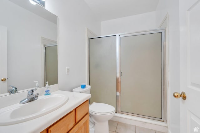 1430 S Heather Ln, Syracuse, UT 84075 - bathroom with vanity, a shower stall, and tile patterned floors