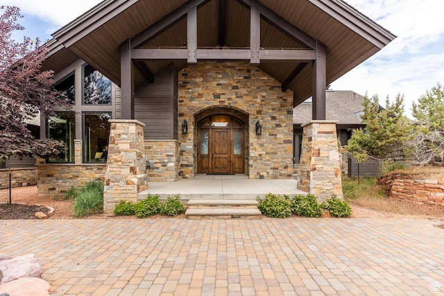 223 N Ibapah Peak Dr, Heber City, UT 84032 - view of exterior entry with stone siding
