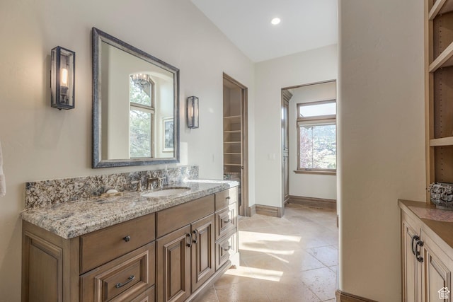 223 N Ibapah Peak Dr, Heber City, UT 84032 - full bath featuring vanity, a closet, and tile patterned flooring