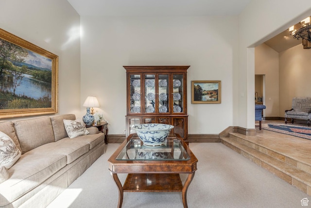 223 N Ibapah Peak Dr, Heber City, UT 84032 - carpeted living room featuring a chandelier