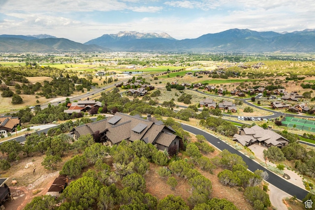 223 N Ibapah Peak Dr, Heber City, UT 84032 - aerial overview of property's location featuring a mountain backdrop and nearby suburban area