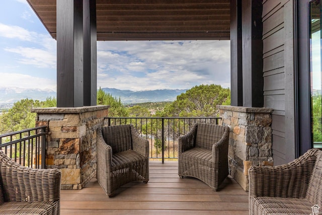 223 N Ibapah Peak Dr, Heber City, UT 84032 - balcony featuring a mountain view