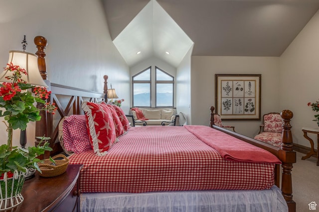 223 N Ibapah Peak Dr, Heber City, UT 84032 - carpeted bedroom featuring vaulted ceiling