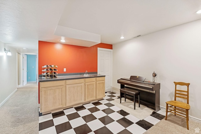 868 W Brandon Dr S, Kaysville, UT 84037 - indoor wet bar with recessed lighting and light flooring