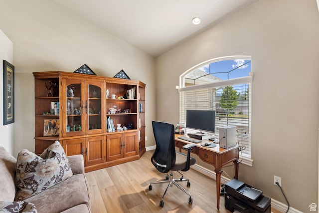 868 W Brandon Dr S, Kaysville, UT 84037 - office with light wood-style flooring and lofted ceiling