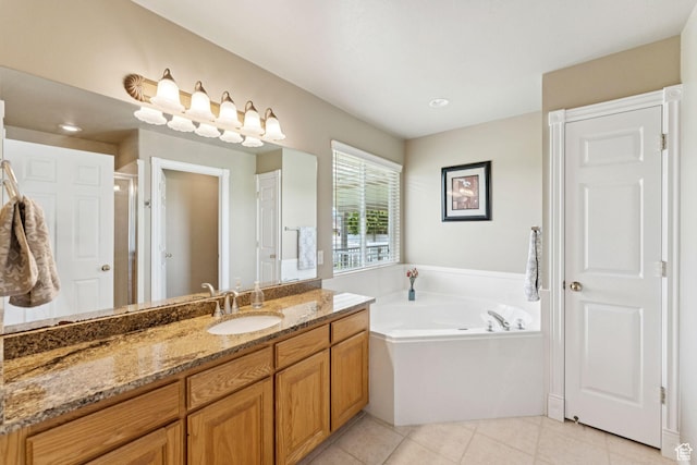 868 W Brandon Dr S, Kaysville, UT 84037 - full bath featuring vanity, a bath, a stall shower, and tile patterned flooring