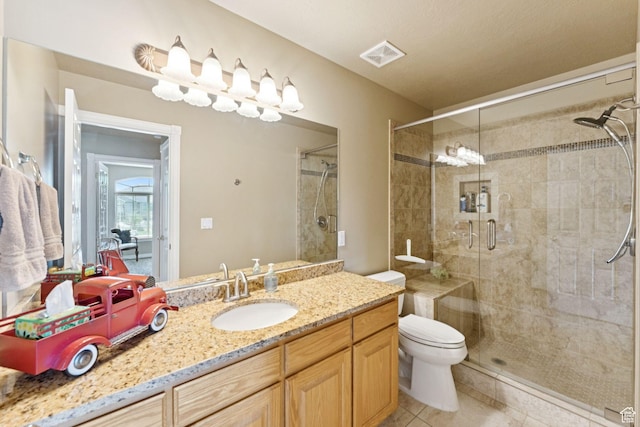 868 W Brandon Dr S, Kaysville, UT 84037 - bathroom featuring a stall shower, vanity, and tile patterned flooring