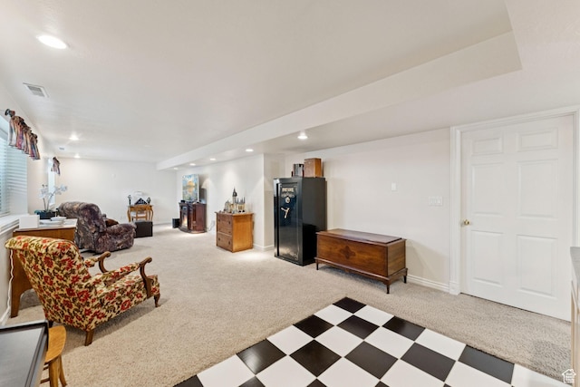 868 W Brandon Dr S, Kaysville, UT 84037 - living area featuring light colored carpet and recessed lighting