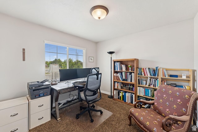 868 W Brandon Dr S, Kaysville, UT 84037 - office area featuring dark carpet and baseboards