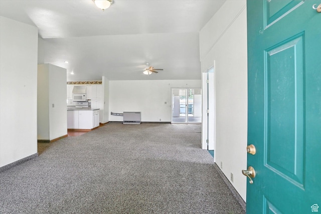 390 N 400 W, Malad City, ID 83252 - foyer entrance with carpet flooring, ceiling fan, and radiator