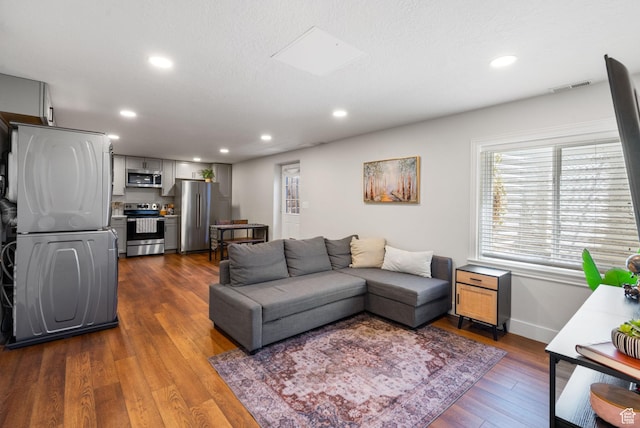 2344 E 1120 S, Spanish Fork, UT 84660 - living room featuring dark wood-style floors and recessed lighting