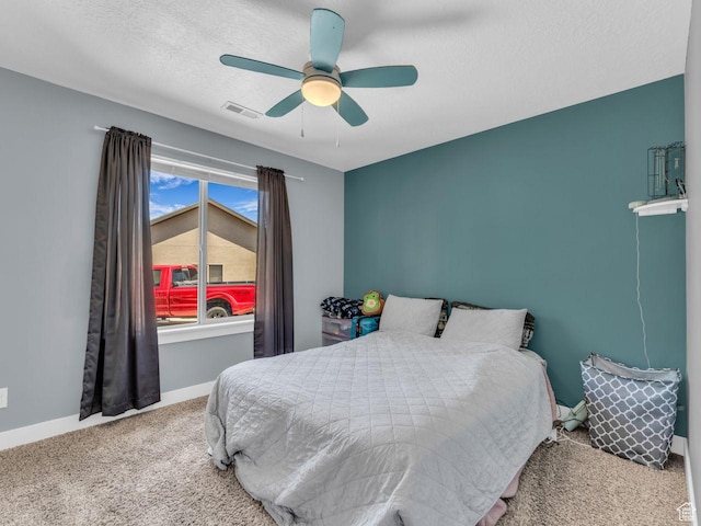 8503 S Spiral Jetty Cir W Unit 2083, West Jordan, UT 84081 - carpeted bedroom featuring ceiling fan and a textured ceiling