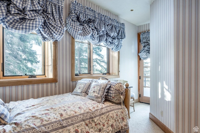 8200 Royal St Unit 43, Park City, UT 84060 - bedroom with light colored carpet and wallpapered walls