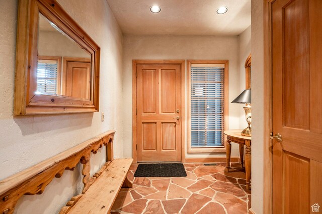 8200 Royal St Unit 43, Park City, UT 84060 - foyer entrance featuring recessed lighting and stone finish floors