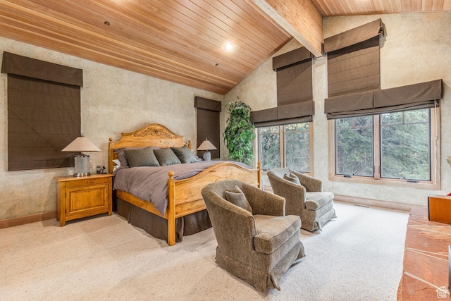 8200 Royal St Unit 43, Park City, UT 84060 - bedroom featuring a wood ceiling with exposed beams and high vaulted ceiling