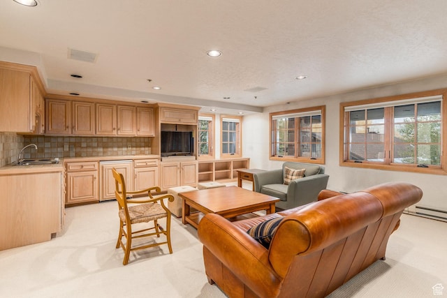 8200 Royal St Unit 43, Park City, UT 84060 - living area featuring light colored carpet, recessed lighting, and baseboard heating