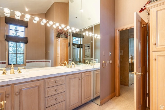 8200 Royal St Unit 43, Park City, UT 84060 - bathroom featuring double vanity and a high ceiling