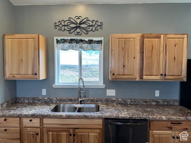 4058 E 5000 S, Vernal, UT 84078 - kitchen with black dishwasher and light brown cabinetry